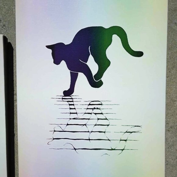 Rainbow Cats triptych three (3) panels, Giclee, Canvas Wall Art Movie Prop Art - Picture 7 of 9